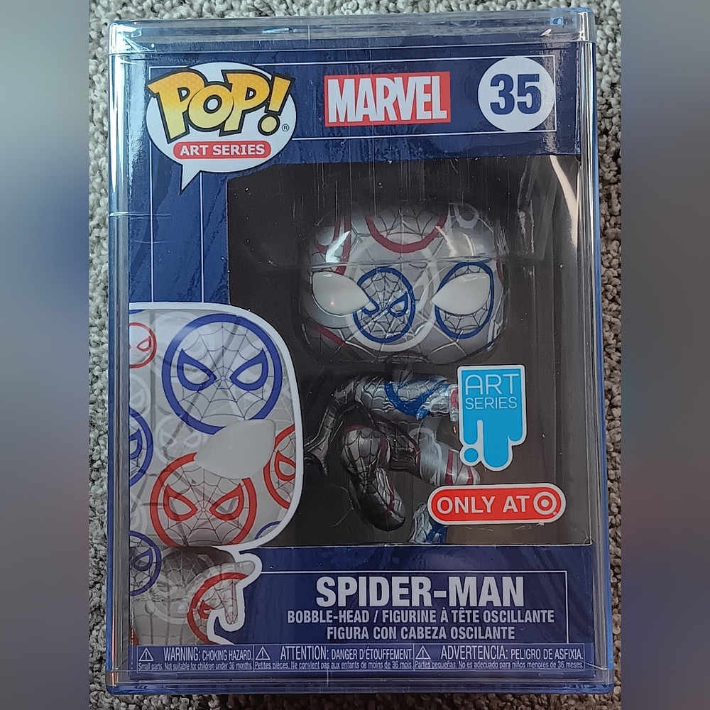 New Pop Art Series, Marvel Spiderman Bobblehead #35, New Funko In Hard Plastic